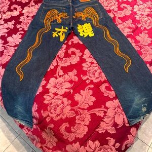 EVISU blue jeans RARE EXCLUSIVITY SNAKES